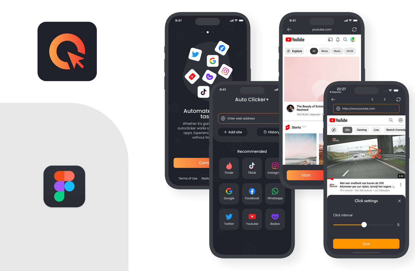 Auto Clicker | Wireframes