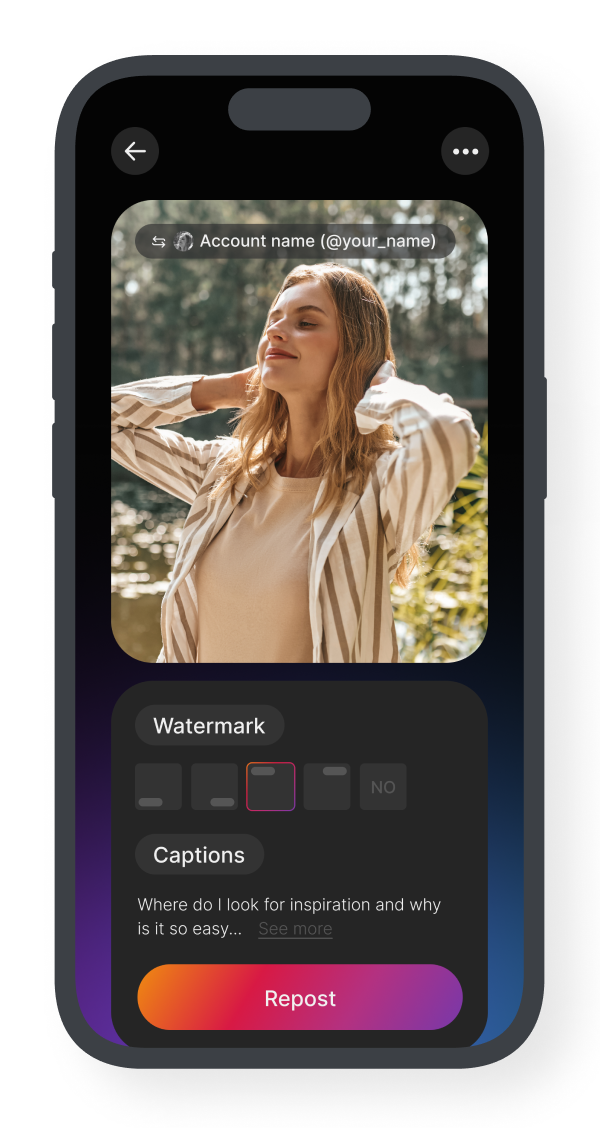 Inst Reposter - Posts, Reels, Stories | Wireframes
