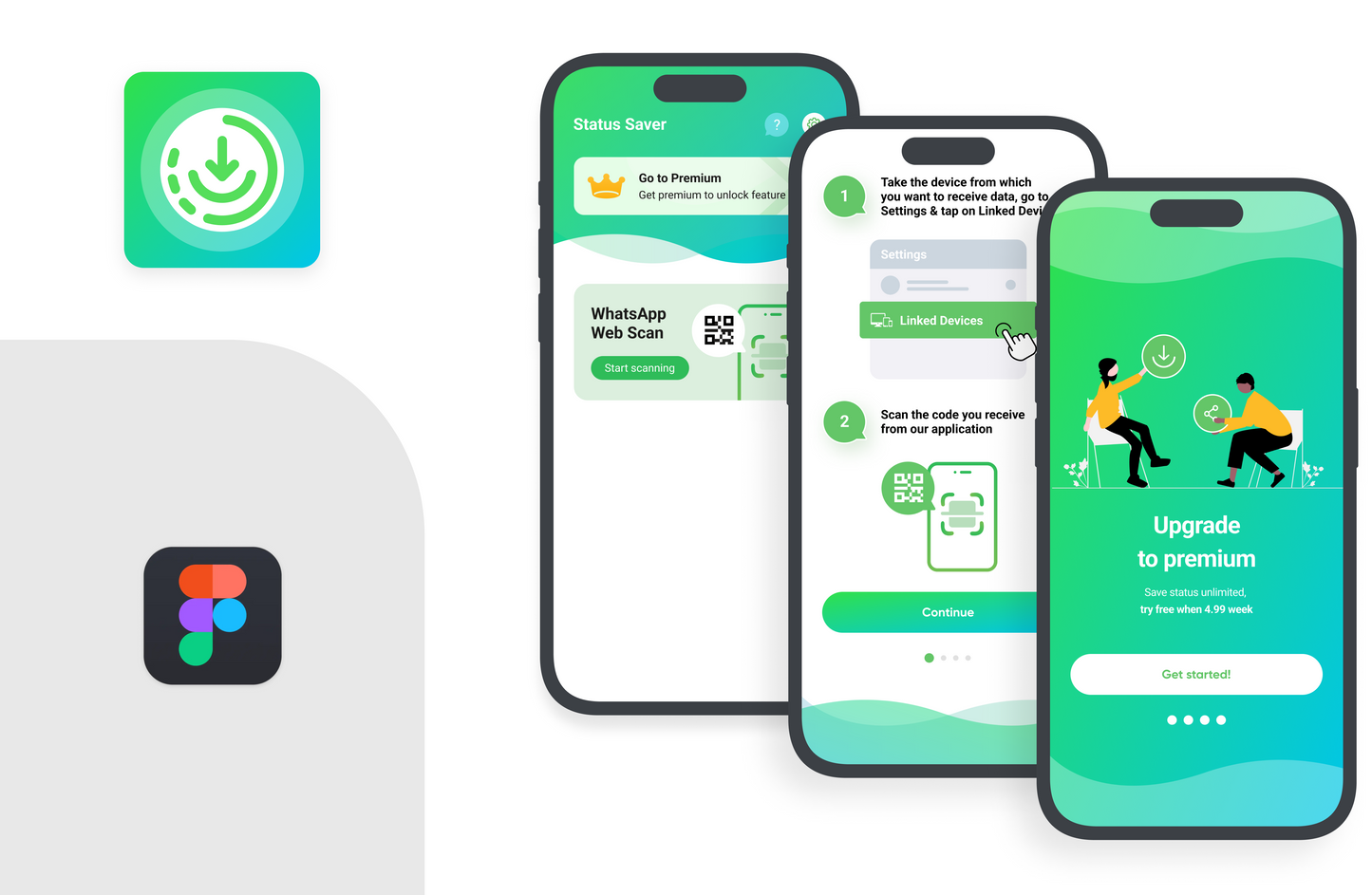 WA Status Saver | Wireframes