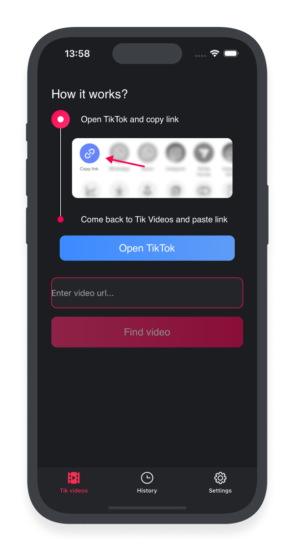 Tik Saver without watermark | Wireframes